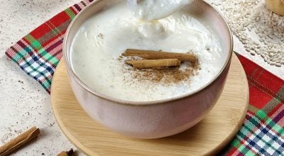 Mingau de arroz com leite em pó