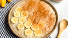 Mingau de aveia com banana