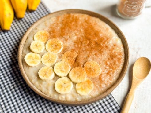 Mingau de aveia com banana