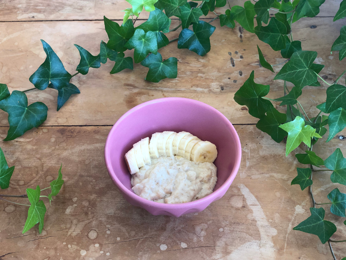 Mingau de aveia com banana