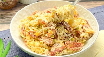 Miojo gourmet com calabresa