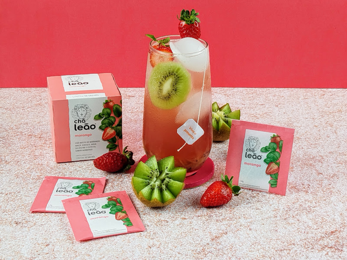 Mocktail de morango com kiwi
