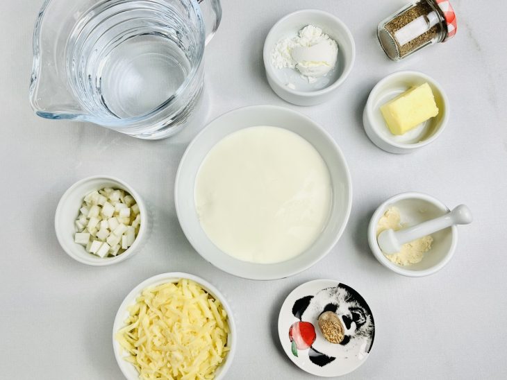 Ingredientes reunidos para o preparo da receita.