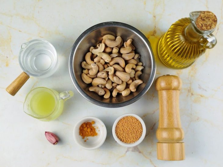 Ingredientes reunidos para o preparo da receita.