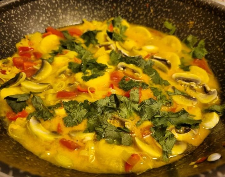 Moqueca de banana-da-terra e champignon