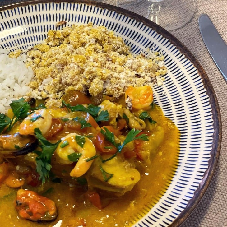 Moqueca de cação com mexilhão