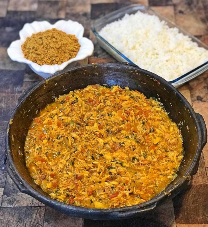 Moqueca de siri desfiado