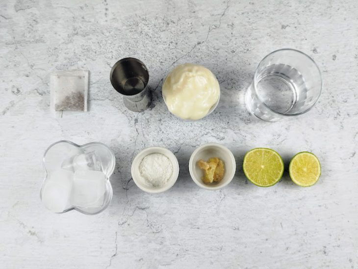 Ingredientes reunidos para a receita.