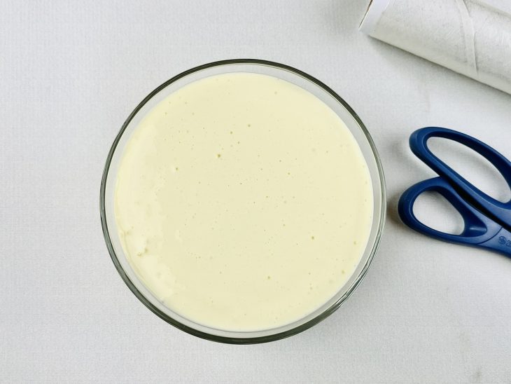 Mousse após tempo de geladeira.