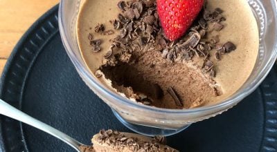 Mousse de chocolate com gelatina