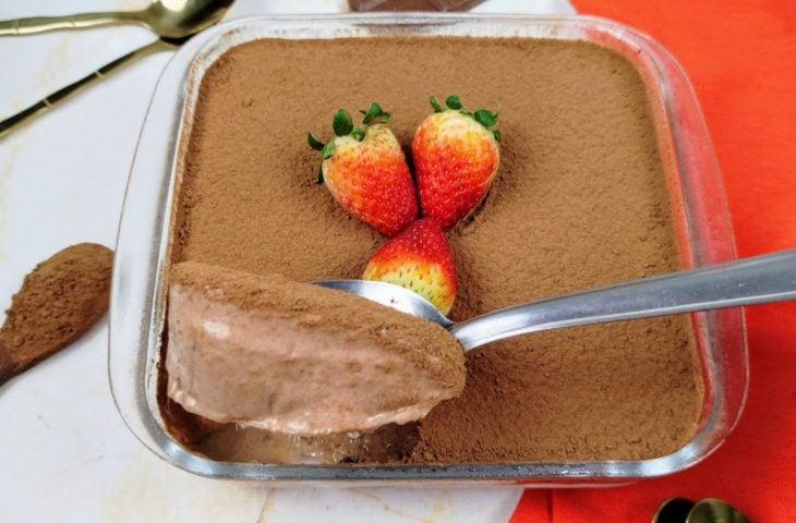Mousse de chocolate em pó