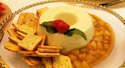 Mousse de gorgonzola com peras