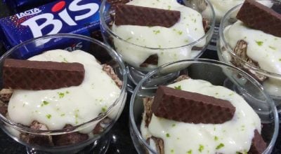 Mousse de limão com Bis