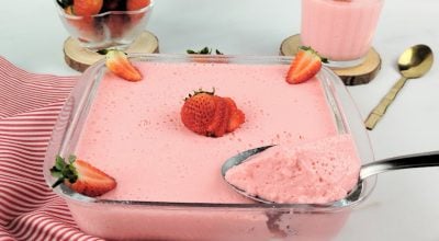 Mousse de morango rápido