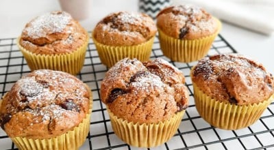 Muffin de abóbora com gotas de chocolate