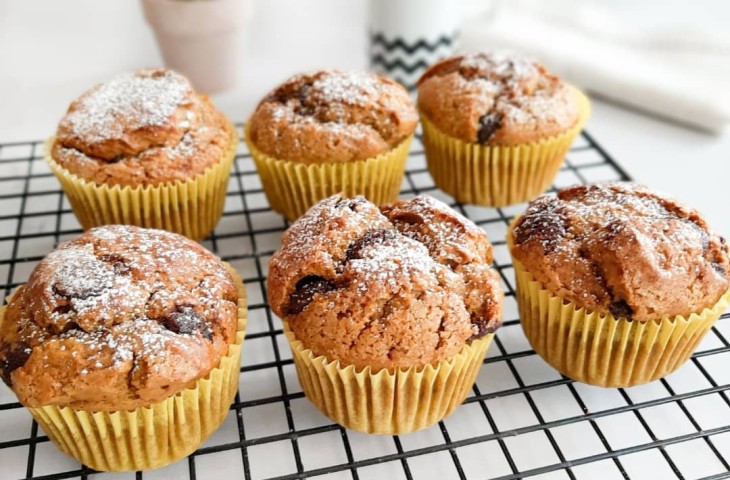 Muffin de abóbora com gotas de chocolate