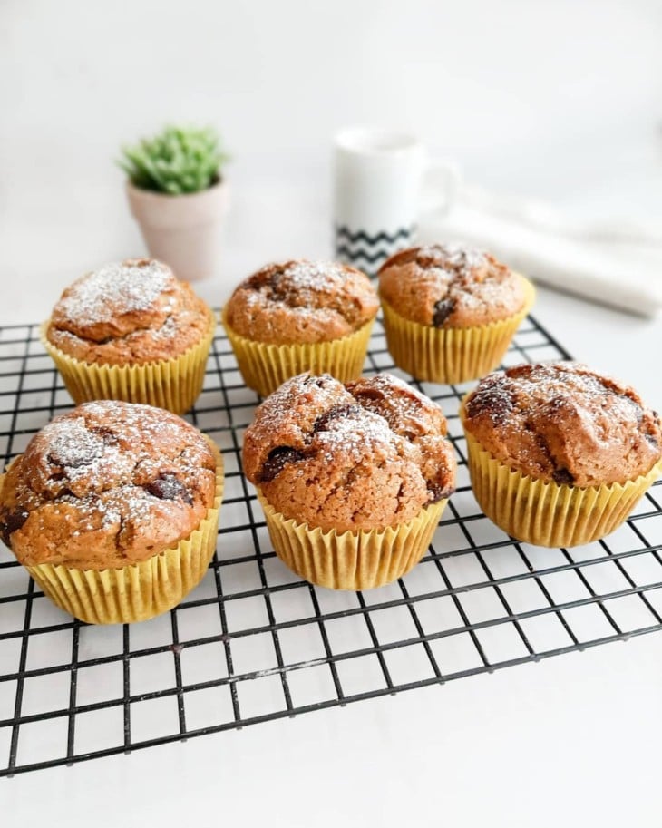 Muffin de abóbora com gotas de chocolate