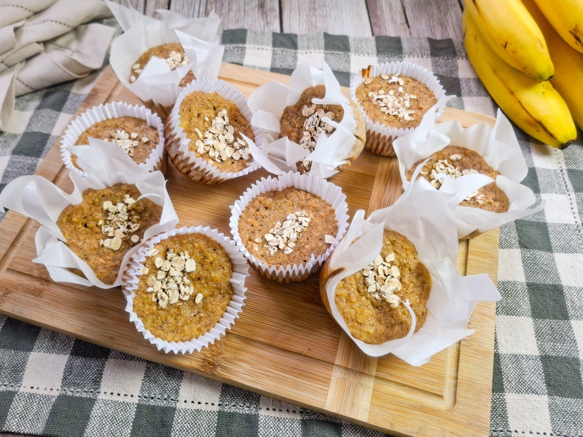 Muffin de banana com aveia e mel