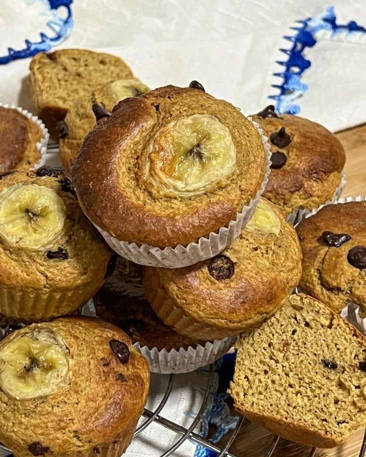 Muffin de banana e manteiga de amendoim