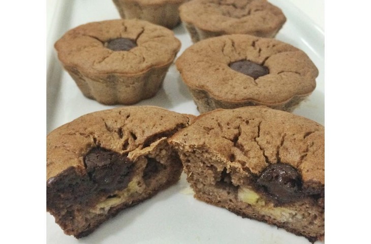 Muffin de banana fit com cacau