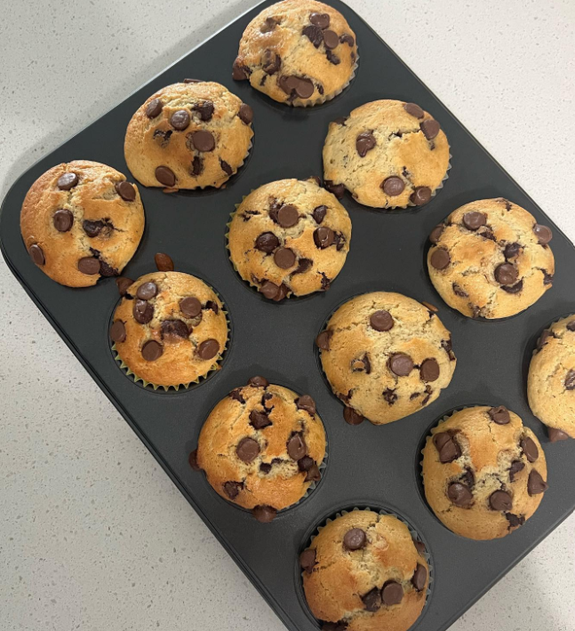 Muffin de baunilha com chocolate