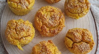 Muffin de grão-de-bico e cenoura