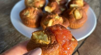Muffin de maçã com geleia sem glúten