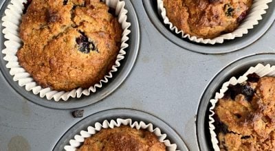 Muffin de mirtilos sem açúcar