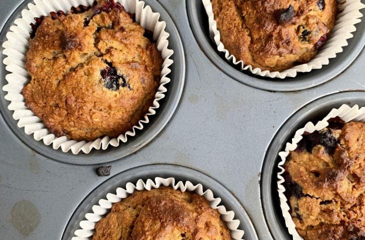 Muffin de mirtilos sem açúcar