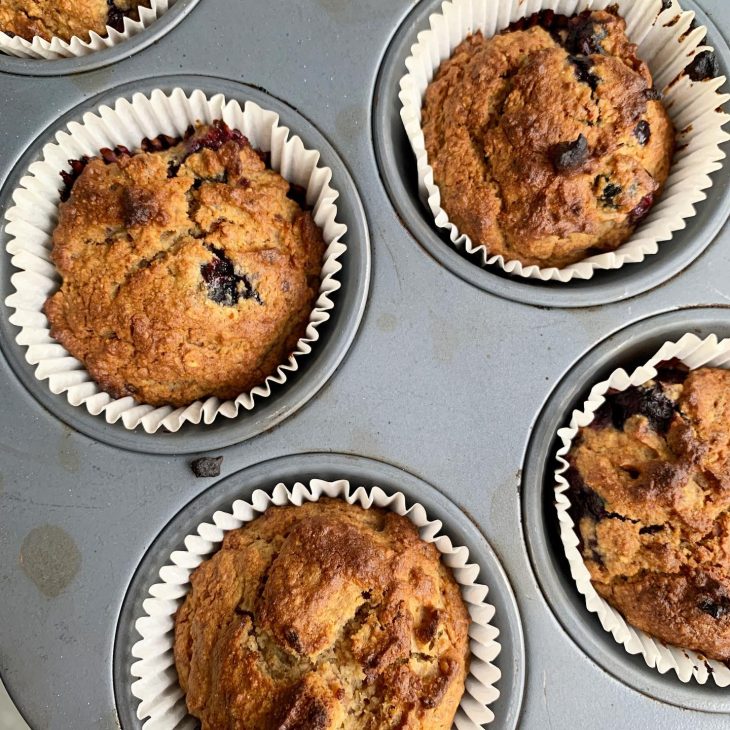 Muffin de mirtilos sem açúcar