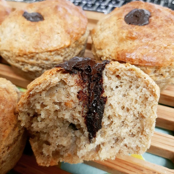 Muffins de banana e aveia