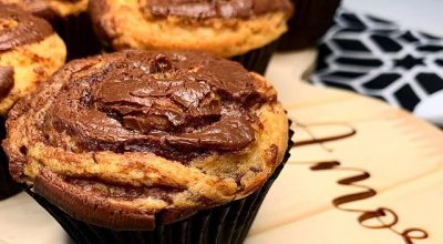 Muffins de creme de avelã