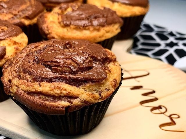 Muffins de creme de avelã