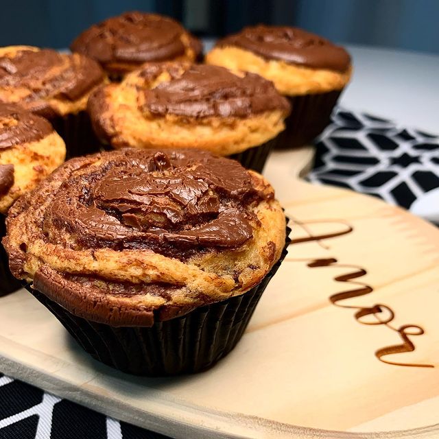 Muffins de creme de avelã