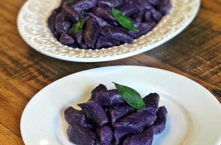Nhoque de batata-doce roxa