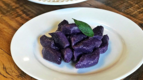 Nhoque de batata-doce roxa