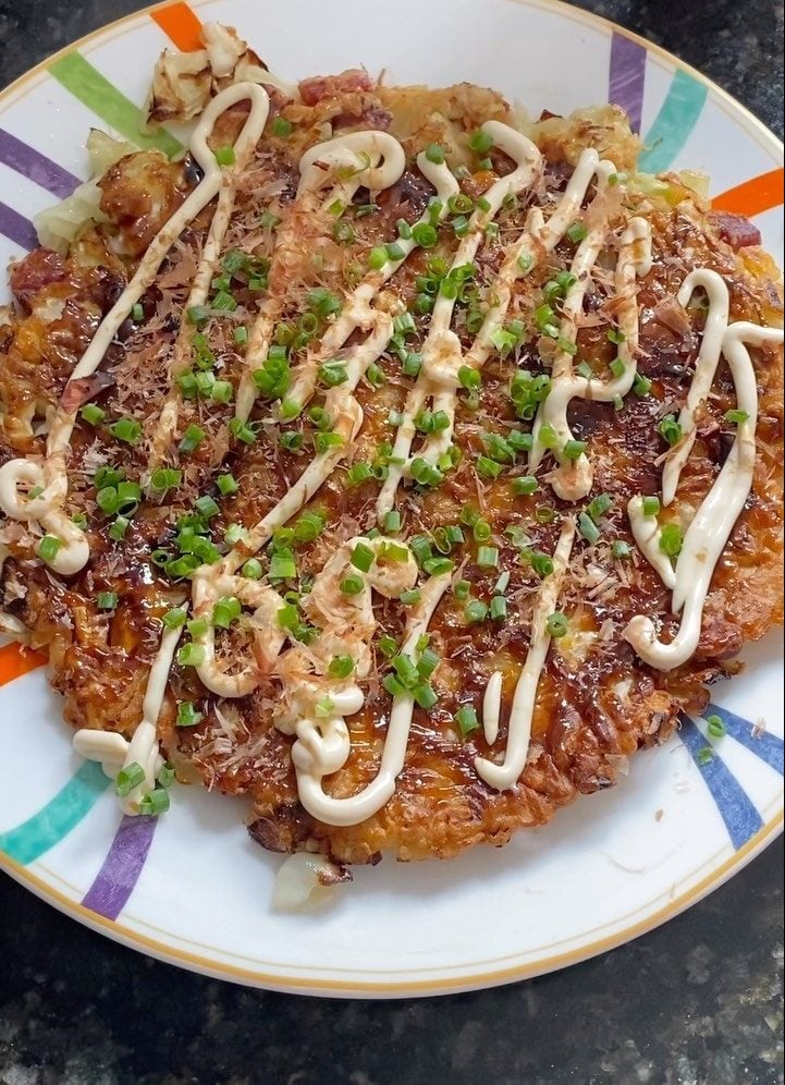 Okonomiyaki com milho