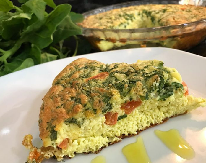 Omelete de forno de espinafre