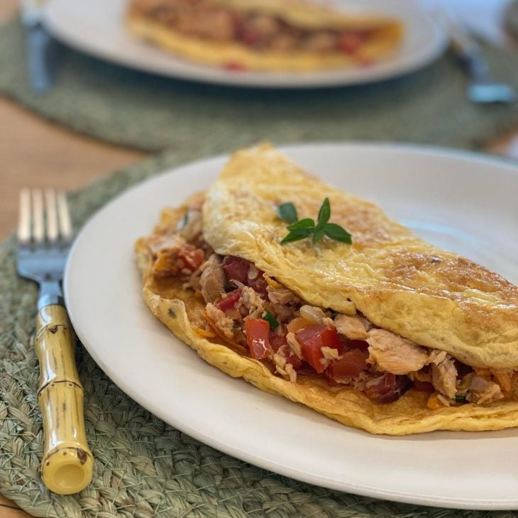 Omelete rápido com atum