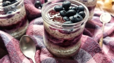 Overnight oats com mirtilo