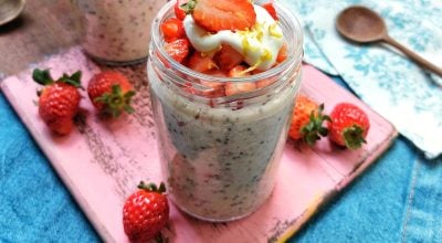 Overnight oats com morango