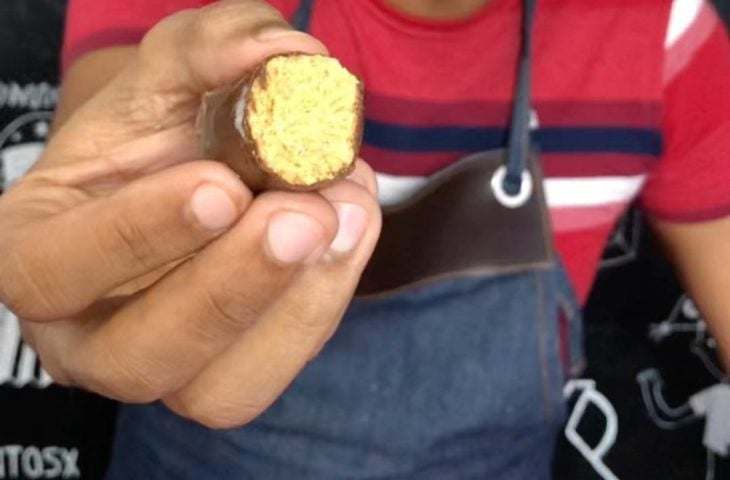 Paçoca de amendoim com chocolate
