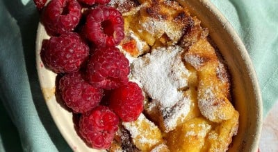 Pain perdu de chocotone no forno