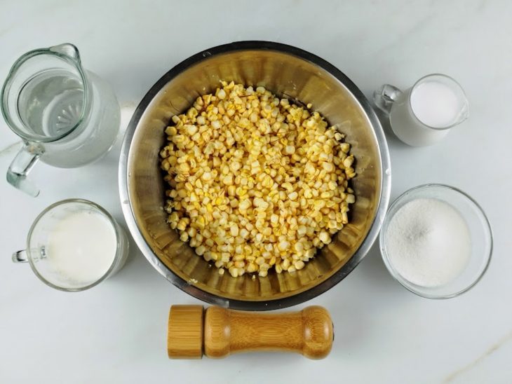Ingredientes reunidos para o preparo da receita.