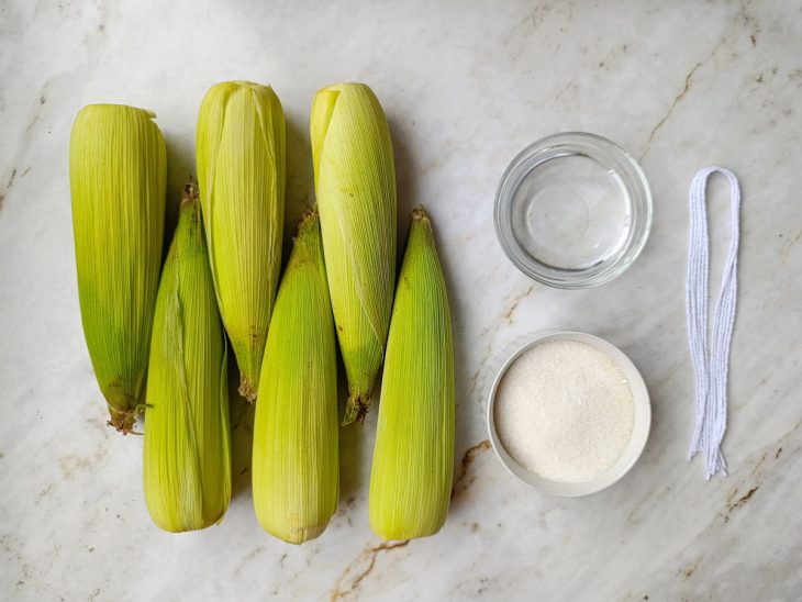 Ingredientes reunidos para o preparo da receita.