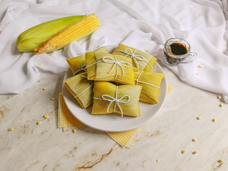 Pamonhas simples prontas para consumo.