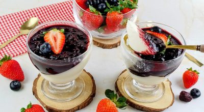 Panacota de frutas vermelhas