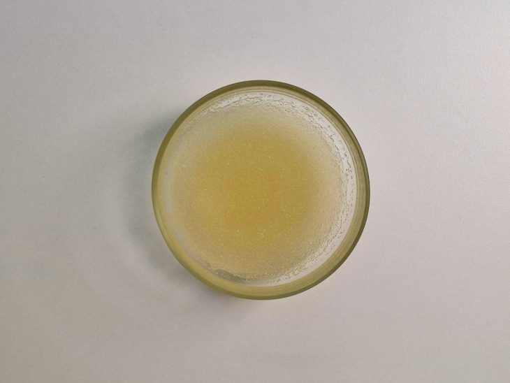 Gelatina hidratada em pequena tigela.