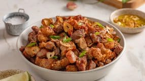 Panceta frita com alho