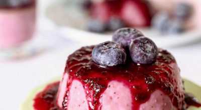 Panna cotta de blueberry